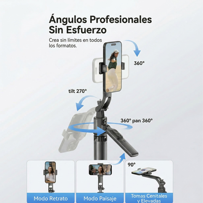 Trípode Inteligente 360º con Seguimiento Facial IA (Sin Apps)
