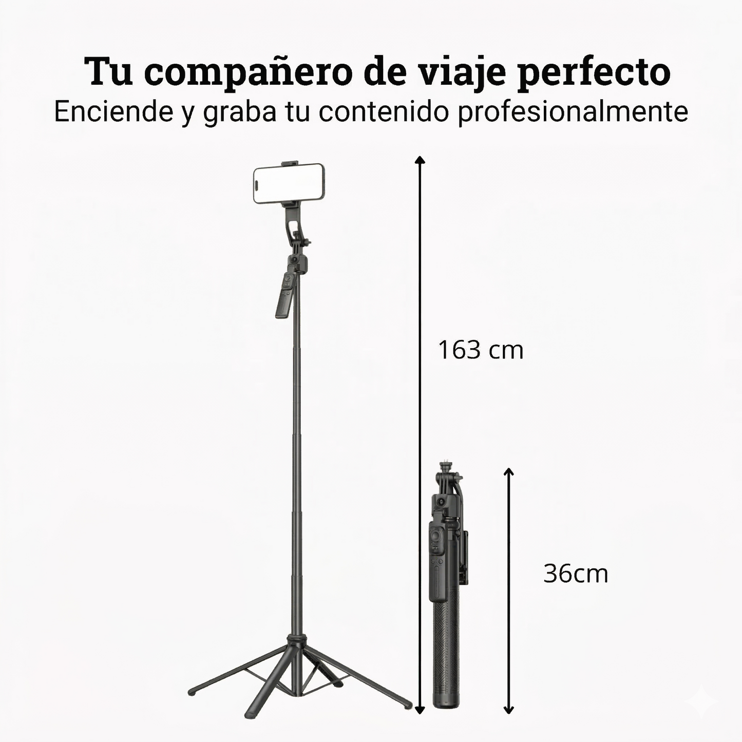 Trípode Inteligente 360º con Seguimiento Facial IA (Sin Apps)