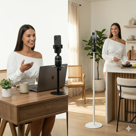 Trípode Inteligente 360º con Seguimiento Facial IA (Sin Apps)